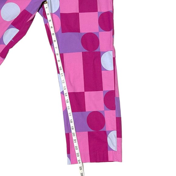 Vintage Esprit Womens 11 / 12‎ Pink Purple Geometric Stretch Flat Front Pants - Picture 5 of 9